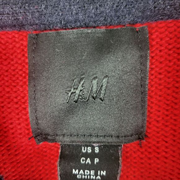 H&M Ugly Christmas Sweater S Womens Red Long Sleeve Crew Neck Pullover Holiday - Picture 7 of 10